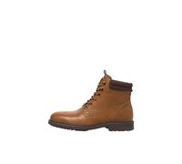 JACK & JONES Jfwsolomon-Botas de Piel Sn, Botines con Cordones Hombre, Ocre, 43 EU