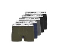 Jack & Jones Boy's JACBASIC White WB Trunks 5 Pack JNR Boxershorts, Black/Pack:Black-Navy Blazer-DGM-Forest Night, 128