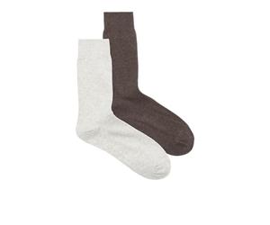 JACK & JONES Calcetines Jac Premium para hombre, 2 unidades, Light Grey Melange/Pack: Chocolate Plum Melange, Talla única