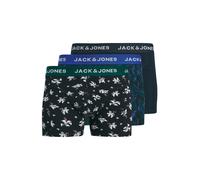 JACK & JONES Calzoncillo boxer 'JACTODD FLOWER' azul noche / pino / negro / blanco S azul noche / pino / negro / blanco
