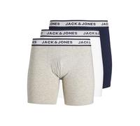 JACK & JONES Calzoncillos Tipo bóxer Jacsolid para Hombre, Paquete de 3 Unidades, Gris Claro, 3XL