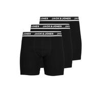 JACK & JONES Calzoncillos Tipo bóxer Jacsolid para Hombre, Paquete de 3 Unidades, Negro, 3XL