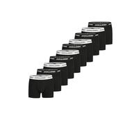 JACK & JONES Calzoncillos tipo bóxer para hombre, 10 unidades, de algodón, básicos, Jacanton, ropa interior, retro, elásticos, color negro, blanco, S, M, L, XL, XXL, 3XL, 5 x negro/negro y 5 x negro