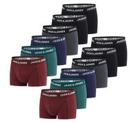 JACK & JONES Calzoncillos tipo bóxer para hombre, paquete de 12 unidades, básicos, elásticos, ropa interior, retro, juego de algodón, S, M, L, XL, XXL, 3XL, 4XL, 5XL, 6XL, 7XL, 8XL, Mezcla de colores