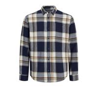 JACK & JONES Jjeclassic Autumn Check Shirt LS Sn Camisa de Manga Larga, Azul Marino, S para Hombre