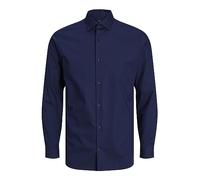JACK & JONES Camisa de Hombre Slim Fit Camisa, Azul Marino Ajustado: Corte Ajustado, XS