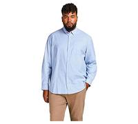 JACK & JONES Camisa de Hombre Talla Grande Color Liso básica Manga Larga Business JJEOXFORD, Color:Azul, Talla:6XL