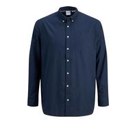 JACK & JONES Camisa de Hombre Talla Grande Color Liso básica Manga Larga Business JJEOXFORD, Color:Azul Oscuro, Talla:XXL