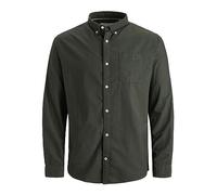 JACK & JONES Camisa de Hombre Talla Grande Color Liso básica Manga Larga Business JJEOXFORD, Color:Verde, Talla:5XL