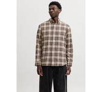 Marrón Hombres Organic/Cotton Camisa Corte Regular XL EU