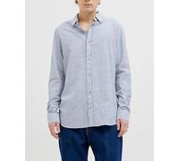 Jack & Jones Camisa de mangas largas de hombre con cuello de camisa. Azul 3/M