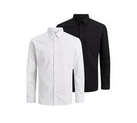 JACK & JONES Camisa de negocios 'Joe' negro / blanco 36 negro / blanco