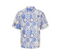 JACK & JONES Camisa Estilo Resort Corte Wide | Corte wide fit, All Over Print, Manga corta, Casual, Proceso suave a una temperatura máxima de 30°C