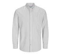 JACK & JONES Camisa greige / blanco XL greige / blanco