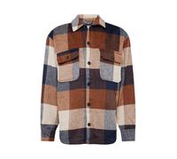 JACK & JONES Camisa 'JJEBradley Ollie' navy / cognac / blanco natural M navy / cognac / blanco natural