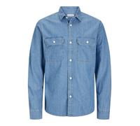 JACK & JONES Camiseta Jjetravis LS Noos Camisa de Manga Larga, Mezclilla De Color Azul Claro, XL Hombres