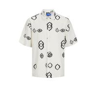 JACK & JONES Camisa 'JORNoto' negro / blanco natural, Talla M
