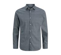 JACK & JONES Camisa 'JPRBL A Black Pool' azul oscuro / greige / blanco M azul oscuro / greige / blanco