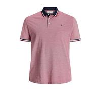 JACK & JONES Camisa Polo Ajustada Hombre JJEPAULOS Lisa Verano Manga Corta Algodón Piqué Talla Grande., Color:Rojo, Size:3XL
