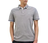 JACK & JONES Camisa Polo Slim Fit de Hombre JJEPAULOS Lisa con Cuello de Verano Manga Corta básica de algodón Piqué, Color:Gris Claro-3, Size:L