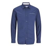 JACK & JONES Jjeremy Detail Shirt LS Noos Camisa de Manga Larga, Azul Medieval, XL Hombres
