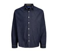 JACK & JONES Camisa Vaquera Holgada para Hombre, Dark Azul Denim, XXL