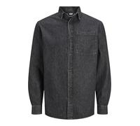 JACK & JONES Camisa Vaquera para Hombre de Manga Larga, Black Denim, XXL