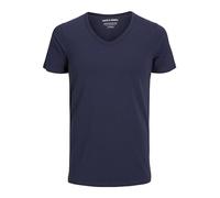 JACK & JONES Jjebasic-Camiseta con Cuello en V (Talla S/S) Neck tee Noos, Azul Marino, XS para Hombre