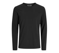 JACK & JONES Camiseta básica de Cuello Redondo para Hombre Jersey de Manga Larga Delgada JJEBASIC, Color:Negro, Talla Sudadera:S