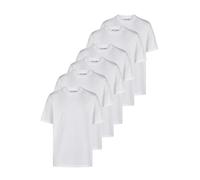 JACK & JONES Camiseta básica de cuello redondo para hombre, pack de 6, manga corta, ajuste regular, verano, negro y blanco, tallas S, M, L, XL, XXL, 3XL, L