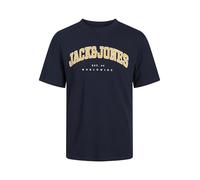 JACK & JONES Camiseta de hombre de talla grande con logotipo, azul marino, XXL