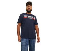 Jack & Jones Camiseta de Hombre Logo, de Gran tamaño, Cuello Redondo, Manga Corta, Tallas Grandes, Manga Corta JJECORP., Color:Azul Oscuro-2, Size:3XL