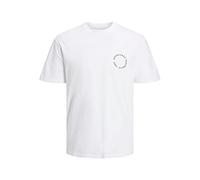 Jack & Jones Camiseta de Manga Corta Hombre JJSUNSET tee SS Crew Neck 12221013 Blanco