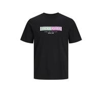 JACK & JONES Camiseta de Manga Corta Hombre Lafayette Box Negro