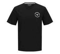 JACK & JONES Jjsimon tee SS Crew Neck Camiseta, Negro/Impresión: Small, S Hombres