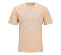 Jack & Jones Camiseta de Manga Corta para Hombre Jjsimon tee SS Crew Neck, Peach Parfait/Print:Big, L