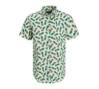 JACK & JONES Jorjames Palma Conv Shirt SS Camisa de Manga Corta, Islandia Verde, L Hombres