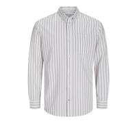 JACK & JONES Camiseta de Manga Larga para Hombre Jjeoxford LS Noos, Crockery/Stripes:Stripes, XL
