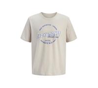 JACK & JONES Camiseta ecru / azul oscuro / blanco L ecru / azul oscuro / blanco