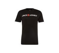 JACK & JONES Jjecorp Logo Tee Ss Crew Neck Noos, Camiseta Hombre, Negro (Black Detail: Slim Fit), Large