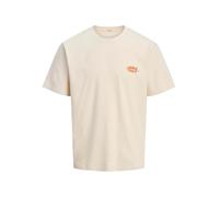 JACK & JONES Camiseta Estampada para Hombre Jortavira Type Back Teess Crew Neck Oc25, Crudo, M