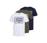 JACK & JONES Camiseta 'Harrison' marino / verde / blanco S EUR