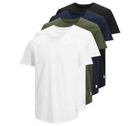 Jack&Jones Camiseta Hombre,5er Paquete - Jjenoa,Manga Corta,Cuello,Algodón,E
