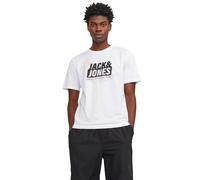 JACK & JONES Camiseta Hombre Impreso Cuello Redondo Camiseta, Blanco, XXL