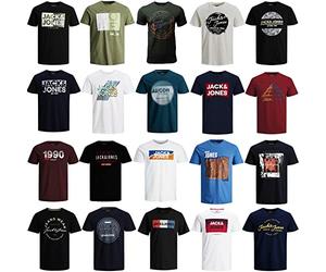 JACK & JONES Camiseta Hombre Paquetes Mix de 3, 6, 9 unidades Cuello Redondo Tee Mezcla de Algodón, multicolor, 7XL