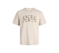 JACK & JONES Camiseta 'JJEJeff' crema / umbra / marrón oscuro XXL crema / umbra / marrón oscuro