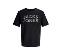 JACK & JONES Camiseta 'JJEJeff' gris oscuro / negro / blanco L gris oscuro / negro / blanco