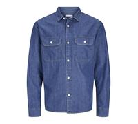 JACK & JONES JJETRAVIS LS Noos - Camiseta, Medio De Mezclilla Azul, M