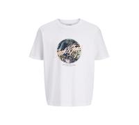 JACK & JONES Jjhonolulu Shape tee SS Crew Neck, Blanco Brillante, XXL