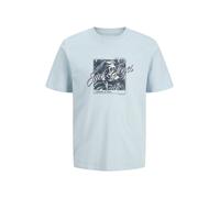 JACK & JONES Camiseta 'JJHonolulu' navy / azul ahumado / azul pastel / blanco S navy / azul ahumado / azul pastel / blanco